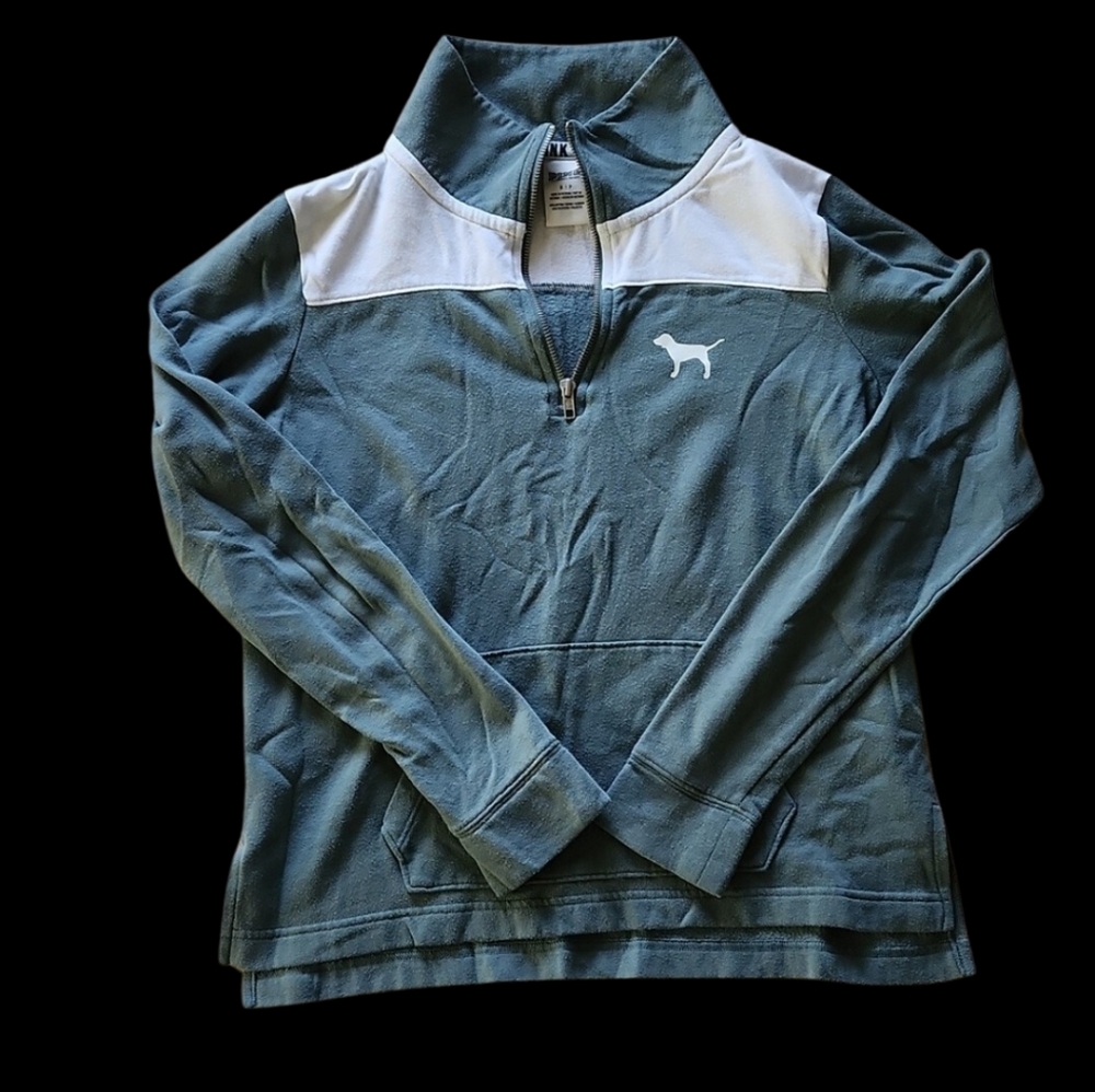 Victoria's Secret PINK Half-Zip Pullover, Teal